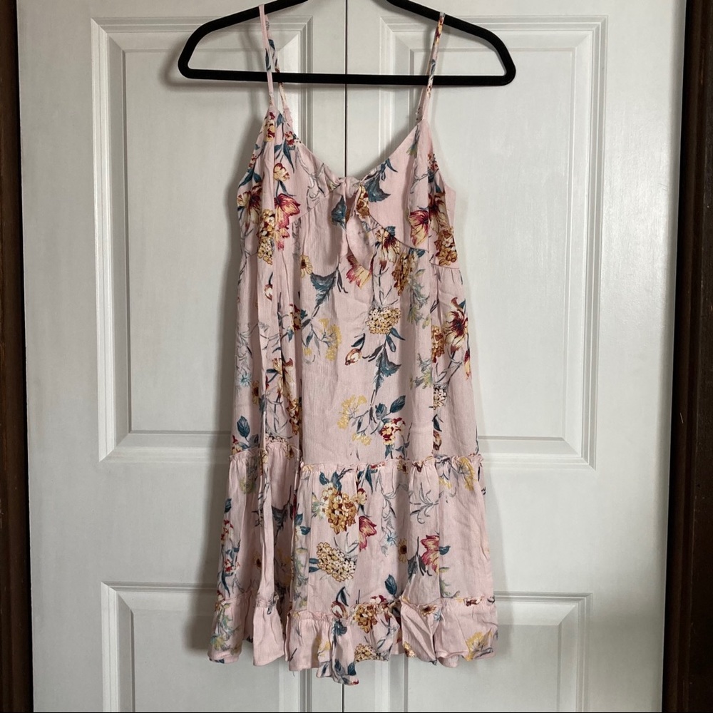 Pink Floral Midi Dress